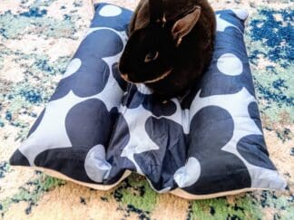 New Bunny Flop Bed, Loaf Rabbit Bed, Lounger Bed, Pillow Bed, Cuddle Cushion for Bunny Rabbit. Comes with Ice Tray Pocket for Summer Cooling