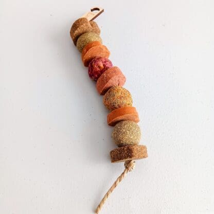 Timothy Hay Floral Grass Ball & Fruit Mix Hanging Treat For Rabbit , Chinchilla, Hamster, Guinea Pig and Small Animal