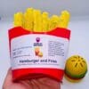 Loofah, Wood Burger and Fries Chews. Rabbit Treat, Chinchilla Treat, Hamster Treat, Guinea Pig Treat, Rodent Treat and Small Animal Treat.10