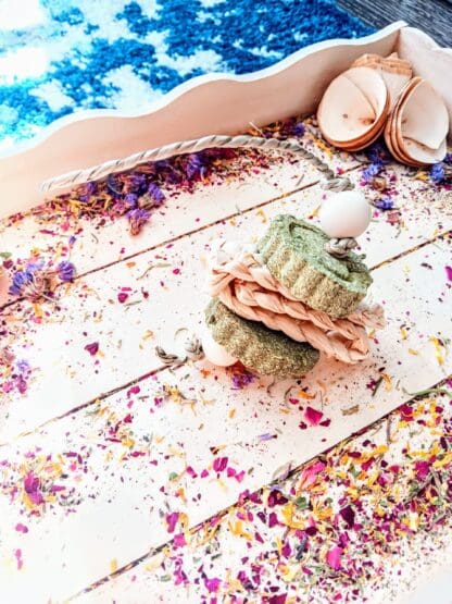 Timothy Hay Heart Cake with Corn Leaf and Wood Bead Tosser Treat for Rabbit, Chinchilla, Hamster, Guinea Pig and Small Animals. - Image 6