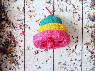 3 Pcs Loofah Triple Stack Cake Treat for Rabbit, Chinchilla, Hamster, Guinea Pig and Small Animals.