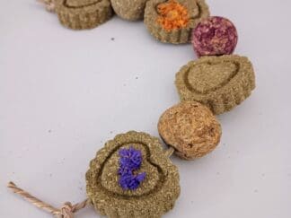 Timothy Hay Floral Grass Ball and Heart Cakes Chew Hanging Cage Treat For Rabbit, Chinchilla, Hamster, Guinea Pig Small Animal