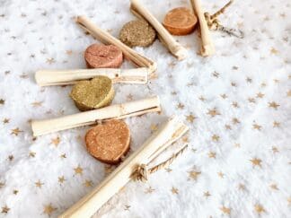 Timothy Hay Multi Flavors Heart Cakes and Sweet Bamboo Chew Hanging Cage Treat For Rabbit, Chinchilla, Hamster, Guinea Pig Small Animal