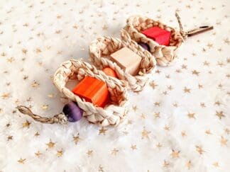 Multi Colored Wood Beads and Cubes, Corn Leaves Chew Toy For Rabbit, Chinchilla, Hamster, Guinea Pig, Rat and Small Animal