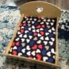 Elevated Rabbits Heart and Footprint Design Wooden Pet Bed with Detachable Portable Parts for Indoor and Outdoor Use